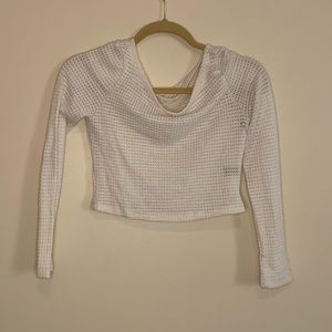 White boat neck crop top